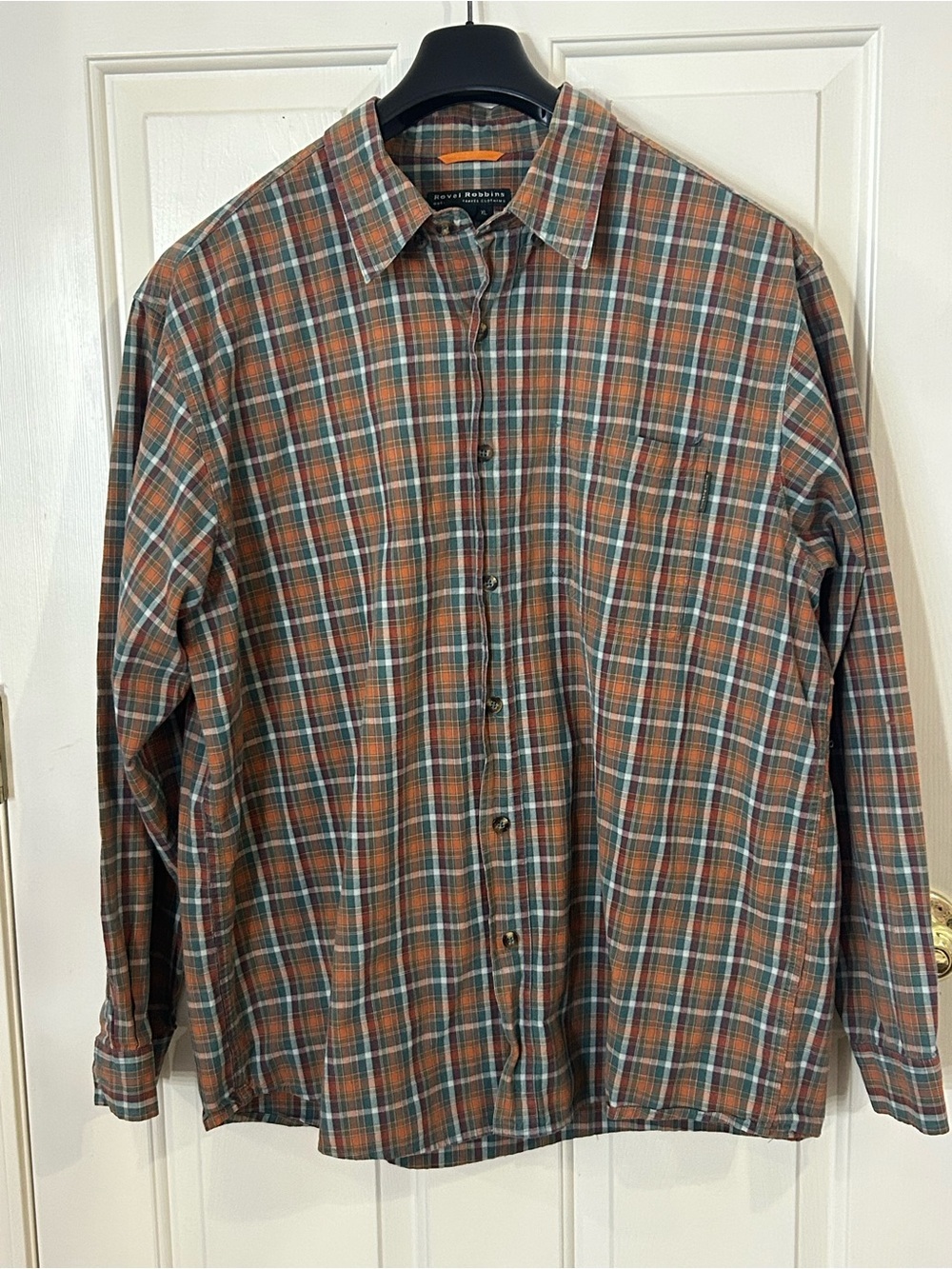 Royal Robbins Shirt Mens XL Multicolor Check Long Sleeve Button Up Cotton